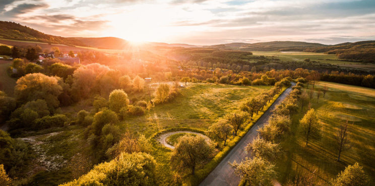 Beautiful Sunset Over Hills