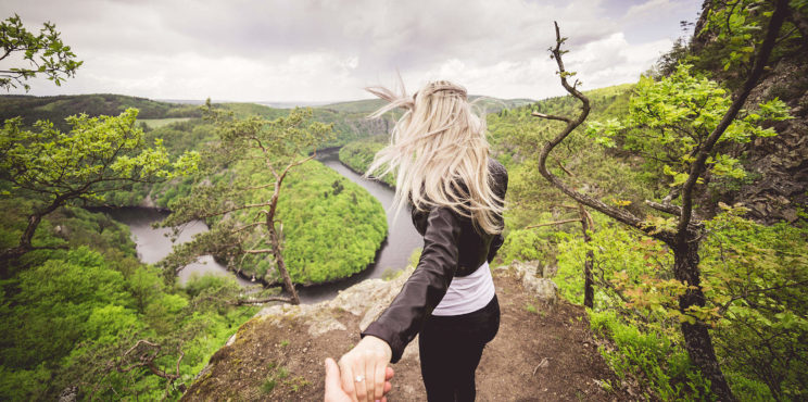 Courageous Woman Enjoys Dangerous Vyhlidka Maj Viewpoint