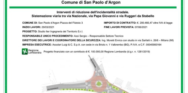 San Paolo d’Argon, una nuova rotonda sulla ex SS 42