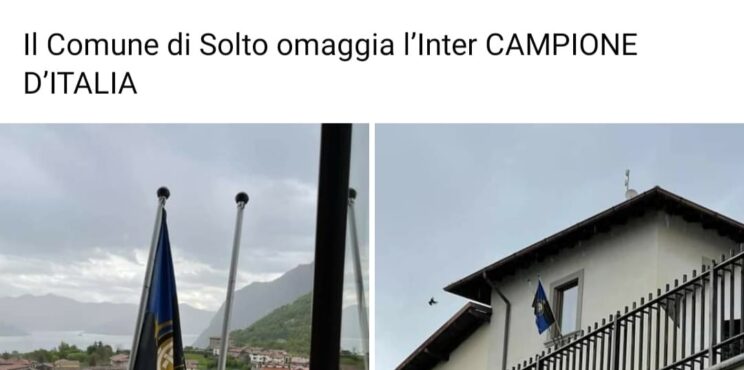 Solto Collina: La bandiera dell’Inter al posto di quella italiana, la minoranza protesta